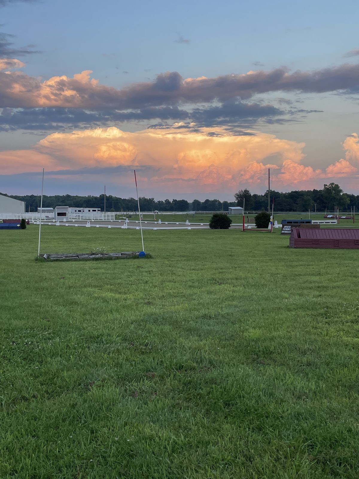 Cross-country course at sunset